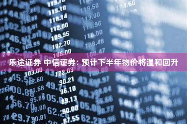 乐途证券 中信证券: 预计下半年物价将温和回升
